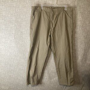 Wrangler Men's Carpenter Pants Tan 42x30 Straight Leg Pocket Comfort Flat Front